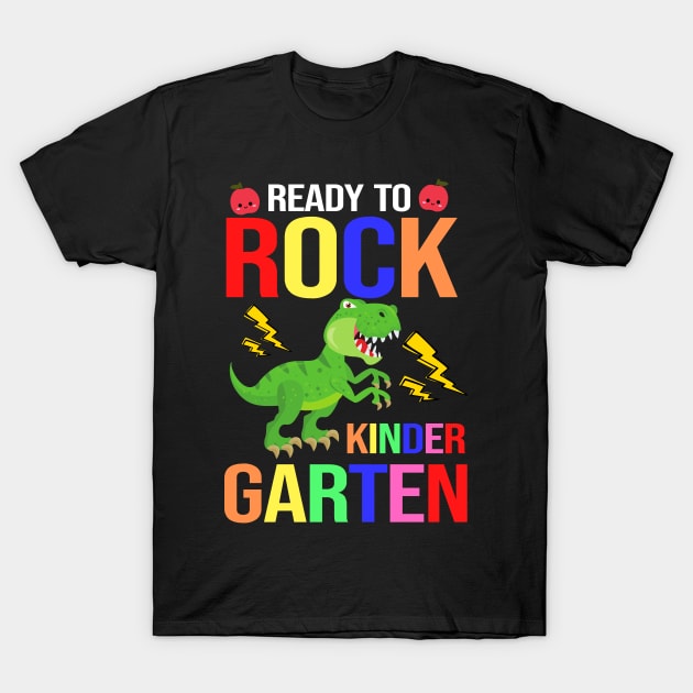 Back To School First Day Ready To Rock Kindergarten Kid Gift T-Shirt by madani04